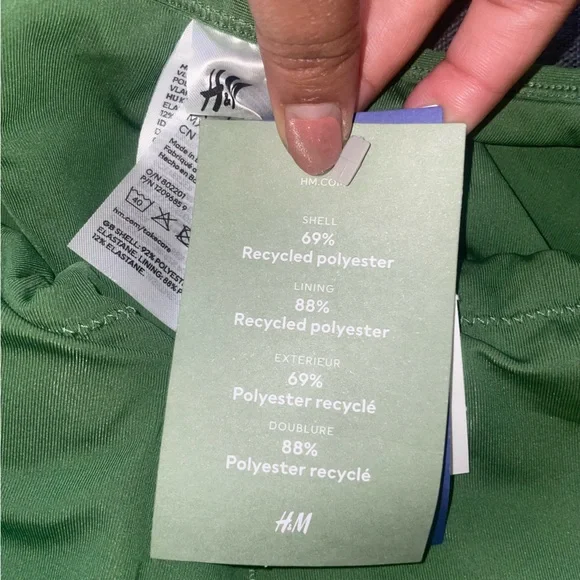 H&M Green Ribbed One-Piece Swimsuit - Picture 3 of 5